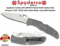 Spyderco SPC10FPGY Flat Ground Endura 4 Gray FRN with Plain Edge Knife