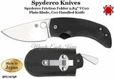 Spyderco Knives SPC167GP Spyderco Friction Folder 2.84" VG10 Plain Blade, G10 Handled Knife