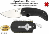 Spyderco Knives SPC167GP Spyderco Friction Folder 2.84" VG10 Plain Blade, G10 Handled Knife