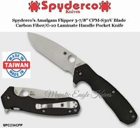 Spyderco Knives SPC234CFP Spyderco�s Amalgam Flipper 3-7/8" CPM-S30V Blade Carbon Fiber/G-10 Laminate Handle Pocket Knife