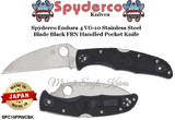 Spyderco SPC10FPWCBK Spyderco Endura 4 VG-10 Stainless Steel Plain Blade Black FRN Handled Pocket Knife