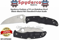 Spyderco SPC10FPWCBK Spyderco Endura 4 VG-10 Stainless Steel Plain Blade Black FRN Handled Pocket Knife