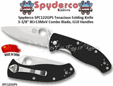 Spyderco SPC122GPS Tenacious Folding Knife 3-3/8" 8Cr13MoV Combo Blade, G10 Handles 