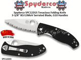 Spyderco SPC122GS Tenacious Folding Knife 3-3/8" 8Cr13MoV Serrated Blade, G10 Handles 