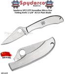 Spyderco SPC137P HoneyBee Micro-Size Folding Knife 1-5/8" 3Cr13 Plain Blade 