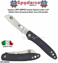 Spyderco SPC189PGY Roadie Slipjoint Folder 2.09" N690Co Plain Sheepsfoot Blade, Grey FRN Handles   