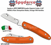 Spyderco SPC189POR Roadie Slipjoint Folder 2.09" N690Co Plain Sheepsfoot Blade, Orange FRN Handles   