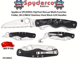 Spyderco SPC209GS ClipiTool Rescue Multi-Function 8Cr13MoV Stainless Steel Black G10 Handled Pocket Knife 