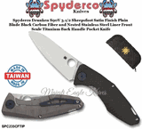 Spyderco SPC235CFTIP Sinkevich Drunken Frame Lock Pocket Knife Carbon Fiber Handle 3-3/8" CPM-S90V Stonewash Plain Blade 
