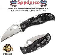 Spyderco SPC254SBK RockJumper 3.08" VG-10 Spyder Edge Blade, Black FRN Handle Stout Back Lock Mechanism a Strong Self-Cose Function