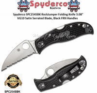 Spyderco SPC254SBK RockJumper 3.08" VG-10 Spyder Edge Blade, Black FRN Handle Stout Back Lock Mechanism a Strong Self-Cose Function