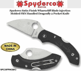 Spyderco SPC28FPWCBK2 Spyderco Satin Finish Wharncliff Blade injection Molded FRN Handled Dragonfly 2 Pocket Knife