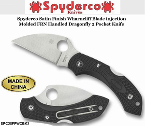 Spyderco SPC28FPWCBK2 Spyderco Satin Finish Wharncliff Blade injection Molded FRN Handled Dragonfly 2 Pocket Knife Spyderco SPC28FPWCBK2 Spyderco Satin Finish Wharncliff Blade injection Molded FRN Handled Dragonfly 2 Pocket Knife