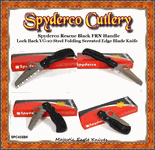 Spyderco SPC45SBK Matriarch 2 Black FRN Handle Lock Back Serrated Edge H1 Steel Folding Knife