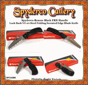 Spyderco SPC45SBK Matriarch 2 Black FRN Handle Lock Back Serrated Edge H1 Steel Folding Knife