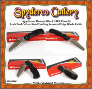 Spyderco SPC45SBK Matriarch 2 Black FRN Handle Lock Back Serrated Edge H1 Steel Folding Knife