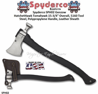 Spyderco SPH02 Genzow HatchetHawk Tomahawk 15-3/4" Overall, 5160 Tool Steel, Polypropylene Handle, Leather Sheath 