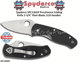 Spyderco Spyderco SPC136GP Persistence Folding Knife 2-3/4" Plain Blade, G10 Handles 