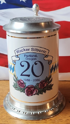 STEIN-WACKER-SILTRONICS-PORTLAND-OREGON-1980-2000-20th-ANNIVERSARY-STEIN