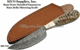 SZCO Supplies Inc. DM-1120 9" Ram Horn Handle Damascus Skinning Knife