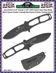The Bear & Son BSCCC-400-B Constant Companion Neck Knife Blade Length 2 7/8" Overall Length: 6" Blade Type: Recurve Drop Point Blade Sheath: High quality Kydex, Black