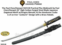 Paul Chen/Hanwei SH2118 Practical Plus Wakizashi Overall: 27 1/4"<>Blade Length: 20" 1566 High carbon forged steel blade Paul Chen/Hanwei SH2118 Practical Plus Wakizashi Overall: 27 1/4"<>Blade Length: 20" 1566 High carbon forged steel blade