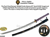 The Paul Chen/Hanwei SH2469 Tonbo Katana Overall: 42 1/8"<>28" Hand Forged & Folded K120C  Steel Blade 