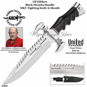 United Cutlery GH5051 Gil Hibben MKV Fighting Knife & Leather Sheath