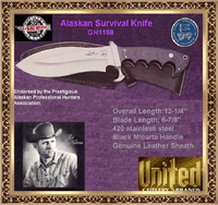 United Cutlery Gil Hibben GH1168 Gil Hibben Alaskan Survival Knife with Leather Sheath United Cutlery Gil Hibben GH1168 Gil Hibben Alaskan Survival Knife with Leather Sheath