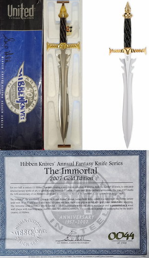 United Cutlery Gil Hibben GH2041 50th Anniversary Gold Limited Edition Immortal Dagger #0044/1500