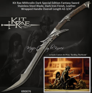 UNITED CUTLERY KR0076 KIT RAE'S Swords of the Ancients. Mithrodin Sword Blade etching. Swords of the Ancients Collection UNITED CUTLERY KR0076 KIT RAE'S Swords of the Ancients. Mithrodin Sword Blade etching. Swords of the Ancients Collection