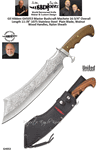 United Cutlery Presents Gil Hibben GH5053 Master Bushcraft Machete 1075 Stainless Steel  Plain Blade, Walnut Wood Handles, Nylon Sheath 