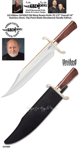 United Cutlery Presents Gil Hibben GH5069 Old West Bowie Knife 20-1/2� Overall 14" Stainless Steel, Clip Point Blade Bloodwood Handle Edition