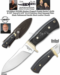 United Cutlery Presents Gil Hibben GH5084 Alaskan Chugach People Hunter's Knife 4-5/8 5Cr13 Stainless Steel Up-swept Plain Blade Pakkawood Handle Black Leather Sheath United Cutlery Presents Gil Hibben GH5084 Alaskan Chugach People Hunter's Knife 4-5/8 5Cr13 Stainless Steel Up-swept Plain Blade Pakkawood Handle Black Leather Sheath