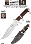 United Cutlery Presents Gil Hibben GH5090 Darkwood Legacy III Pro Fighting Knife 7" Full-Tang, 5Cr15 Stainless Steel Plain Blade Includes Genuine Black Leather Sheath  