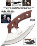 United Cutlery Presents Gil/Wes Hibben GH5092 Legacy Bloodwood Handle Ulu Knife 6-1/2� 5Cr15 Stainless Steel Blade Leather Sheath 