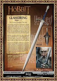 United Cutlery Presents The Officially Licensed UC2942 The Glamdering Sword of Gandalf the Grey