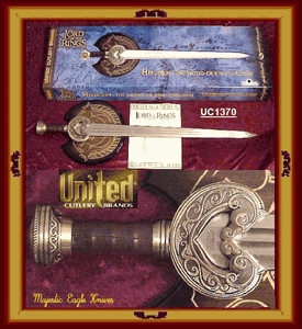 United Cutlery UC1370ABNB Lord of the Rings Herrugrim Sword Of King Theoden Of Rohan With Display Plaque 