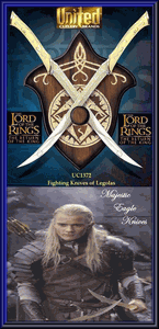 United Cutlery UC1372 The Lord of the Rings Fighting Knives of Legolas Greenleaf