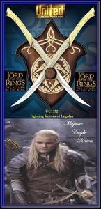 United Cutlery UC1372 The Lord of the Rings Fighting Knives of Legolas Greenleaf