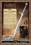 United Cutlery UC2892 & UC2893 LOTR Hobbit Sting Sword Of Bilbo Baggins, Scabbard & Wall Plaque