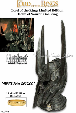 United Cutlery UC2941ORE Lord of the Rings Limited Edition Helm of Sauron One Ring United Cutlery UC2941ORE Lord of the Rings Limited Edition Helm of Sauron One Ring