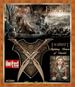 United Cutlery UC3044 The Hobbit Fighting Knives of Tauriel & Wood Wall Mount
