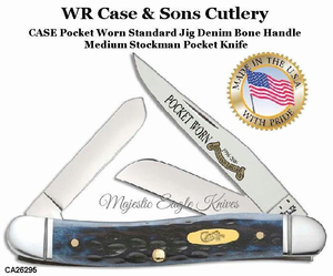 W.R. Case & Son's Cutlery CA-26295 Case Pocket Worn Denim Bone Handle Medium Stockman Knife W.R. Case & Son's Cutlery CA-26295 Case Pocket Worn Denim Bone Handle Medium Stockman Knife