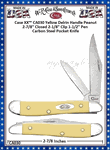 W.R. Case & Son's Cutlery CA030 Case XX� Yellow Synthetic Handle 2-7/8" Closed 2-1/8" Clip 1-1/2" Pen Blades Tru-Sharp Surgical Stainless Steel Pocket Knife