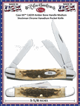 W.R. Case & Son's Cutlery CA039 Case XX� Amber Bone Handle Medium Stockman Chrome Vanadium Pocket Knife