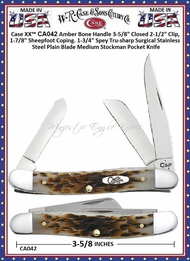 W.R. Case & Son's Cutlery CA042 Case XX�Amber Bone Handle Medium Stockman Stainless Pocket Knife
