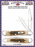 W.R. Case & Son's Cutlery CA045 Case XX� Jigged Amber Bone Handle Peanut Stainless Pocket Knife 