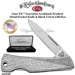 W.R. Case & Son's Cutlery CA10398 Case XX� Executive Lockback Worked Metal Pocket Knife & Black Velvet Gift Box