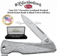 W.R. Case & Son's Cutlery CA10398 Case XX™ Executive Lockback Worked Metal Pocket Knife & Black Velvet Gift Box W.R. Case & Son's Cutlery CA10398 Case XX™ Executive Lockback Worked Metal Pocket Knife & Black Velvet Gift Box